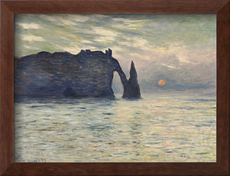 The Cliff, Etretat, Sunset-Claude Monet Painting